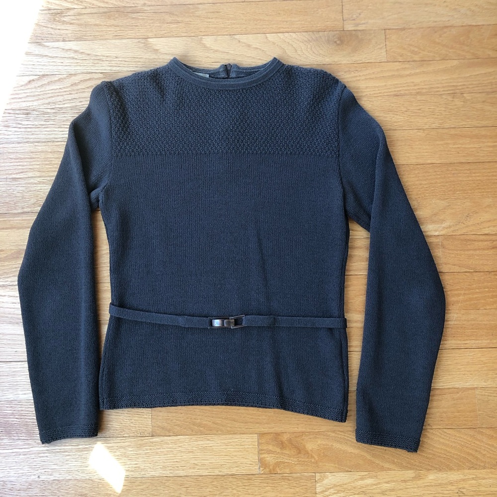 Trussardi Collection Dark Olive Knit Sweater size S Excellent Condition